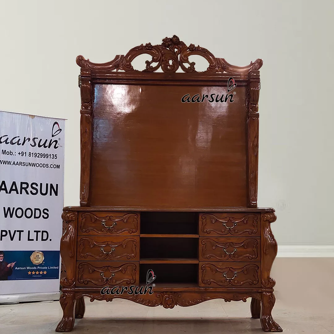 Handcrafted Classic TV Console – LED Display Unit