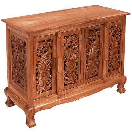 Handcrafted Peacock Design Cabinet view 5