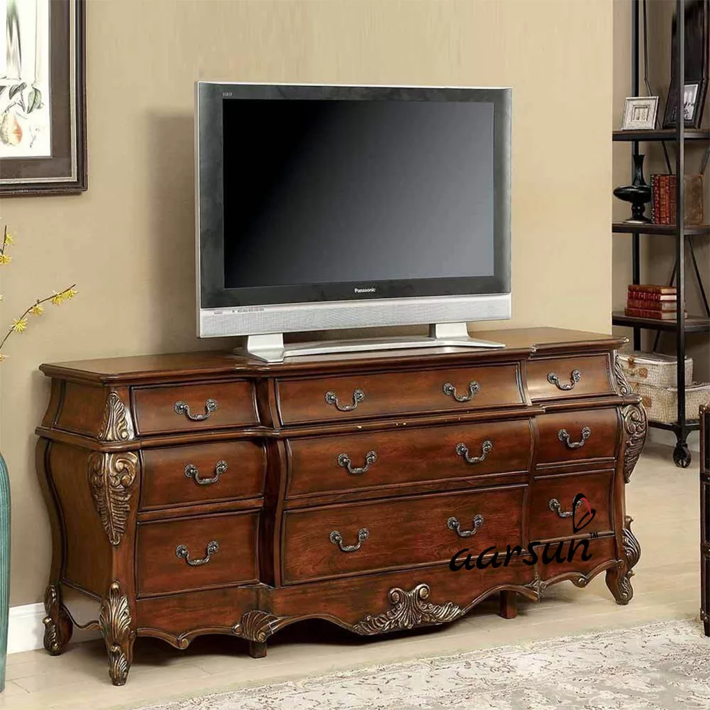 Handcrafted Wooden TV Stand