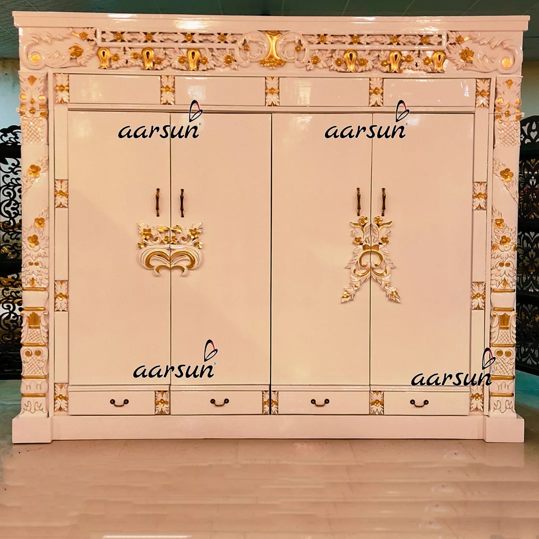 Premium Wardrobe in White & Gold