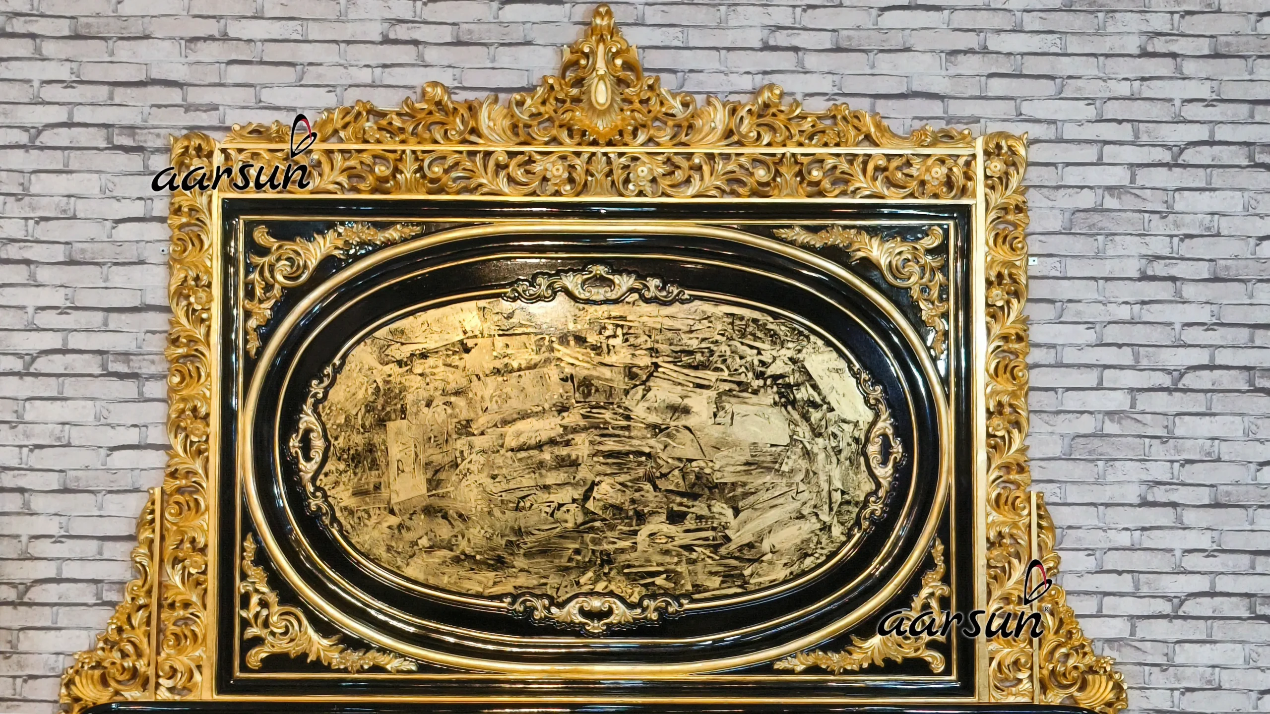 Turkish Style Tv Unit In Black And Gold view 4