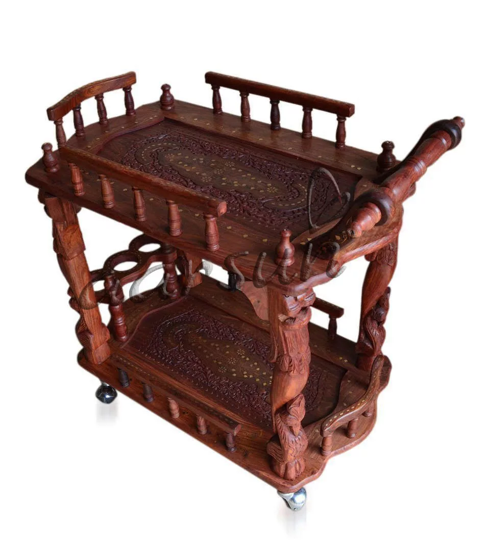 Wooden Kitchen Trolley Design view 3
